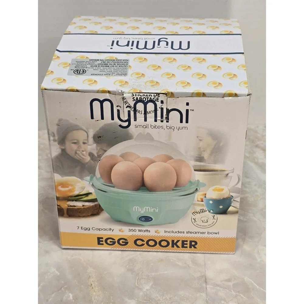 MyMini‎ Egg Cooker Teal 7 Egg Capacity Open Box Kitchen Compact 🍳🥚
